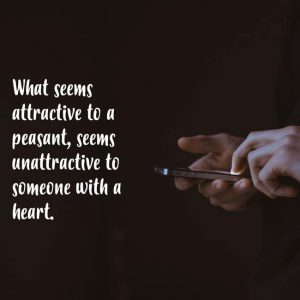 What seems attractive to a peasant, seems unattractive to someone with a heart